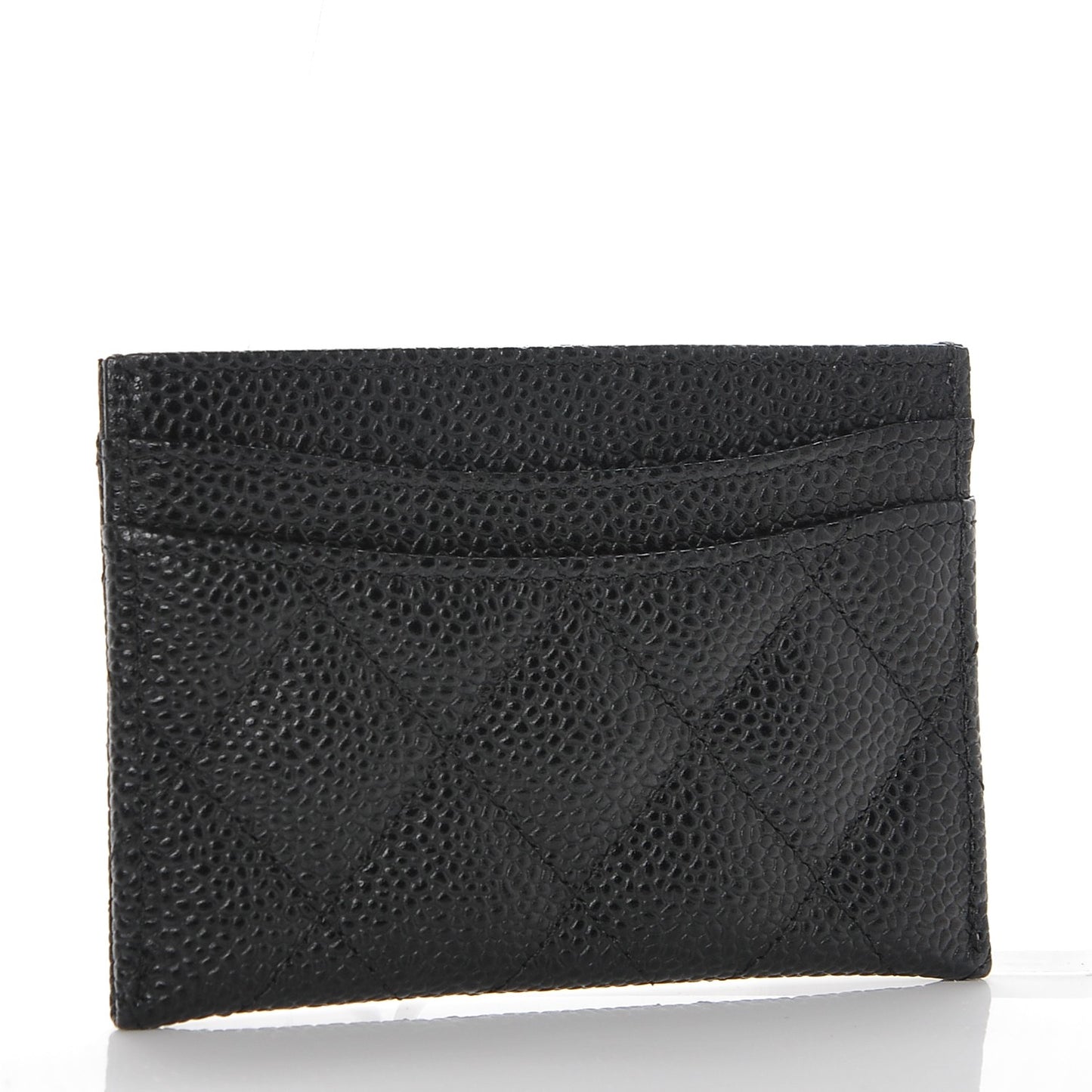 Caviar Quilted Card Holder Black
