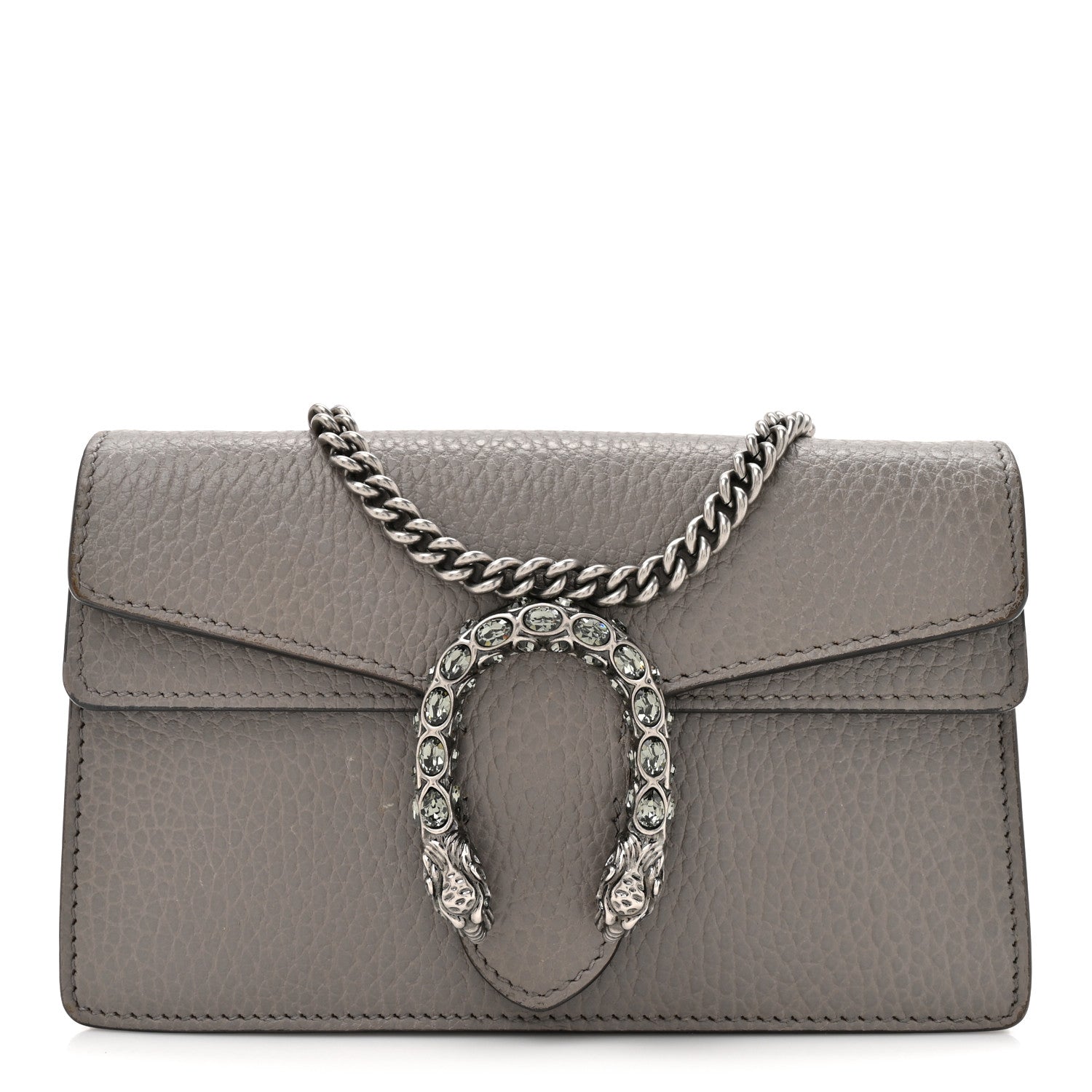 Gucci Dollar Calfskin Crystal Super Mini Dionysus Shoulder Bag Dusty Grey Black Diamond 1 of 14