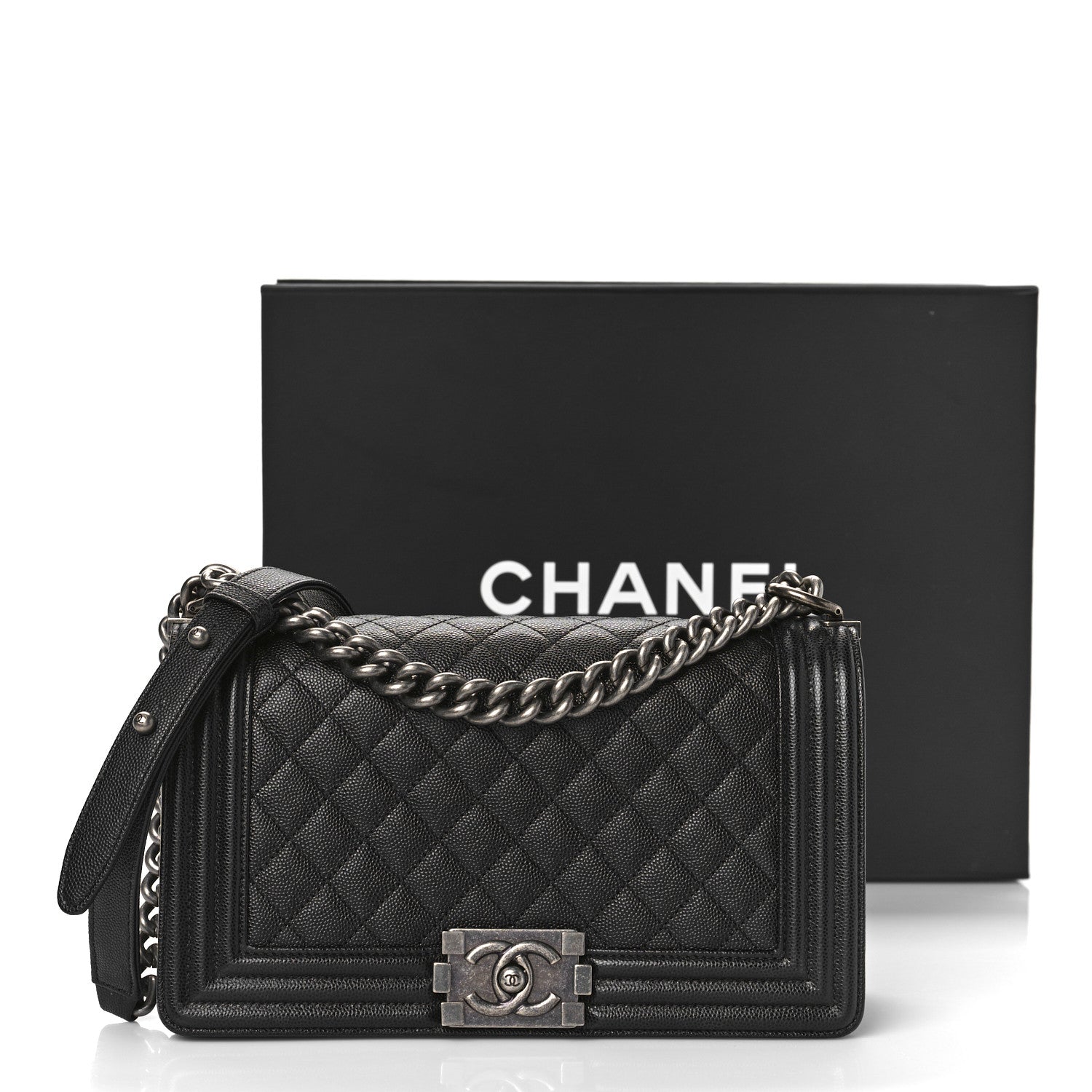 Chanel Caviar Quilted Medium Boy Flap Black 10 of 10