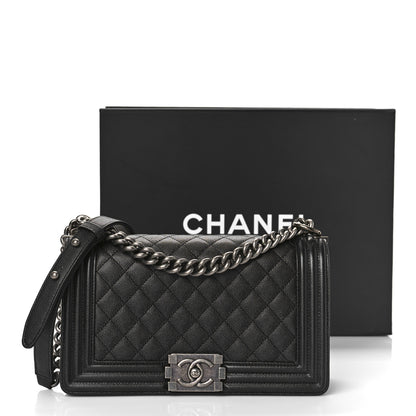 Chanel Caviar Quilted Medium Boy Flap Black 10 of 10