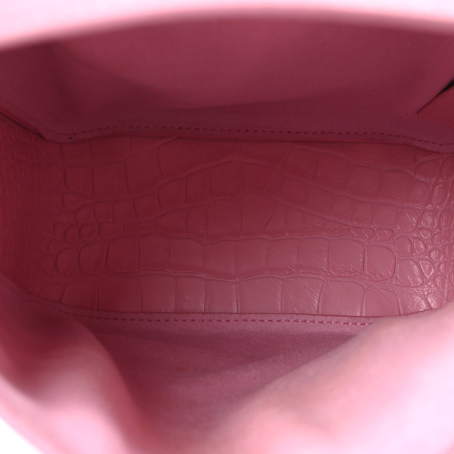 Calfskin Logo Crocodile Embossed XS Tool 2.0 North-South Tote Candy Pink White