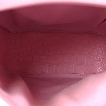 Balenciaga Calfskin Logo Crocodile Embossed XS Tool 2.0 North-South Tote Candy Pink White 6 of 11