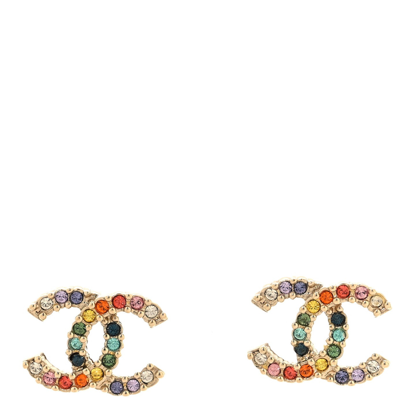 Crystal Over The Rainbow CC Earrings Gold Multicolor