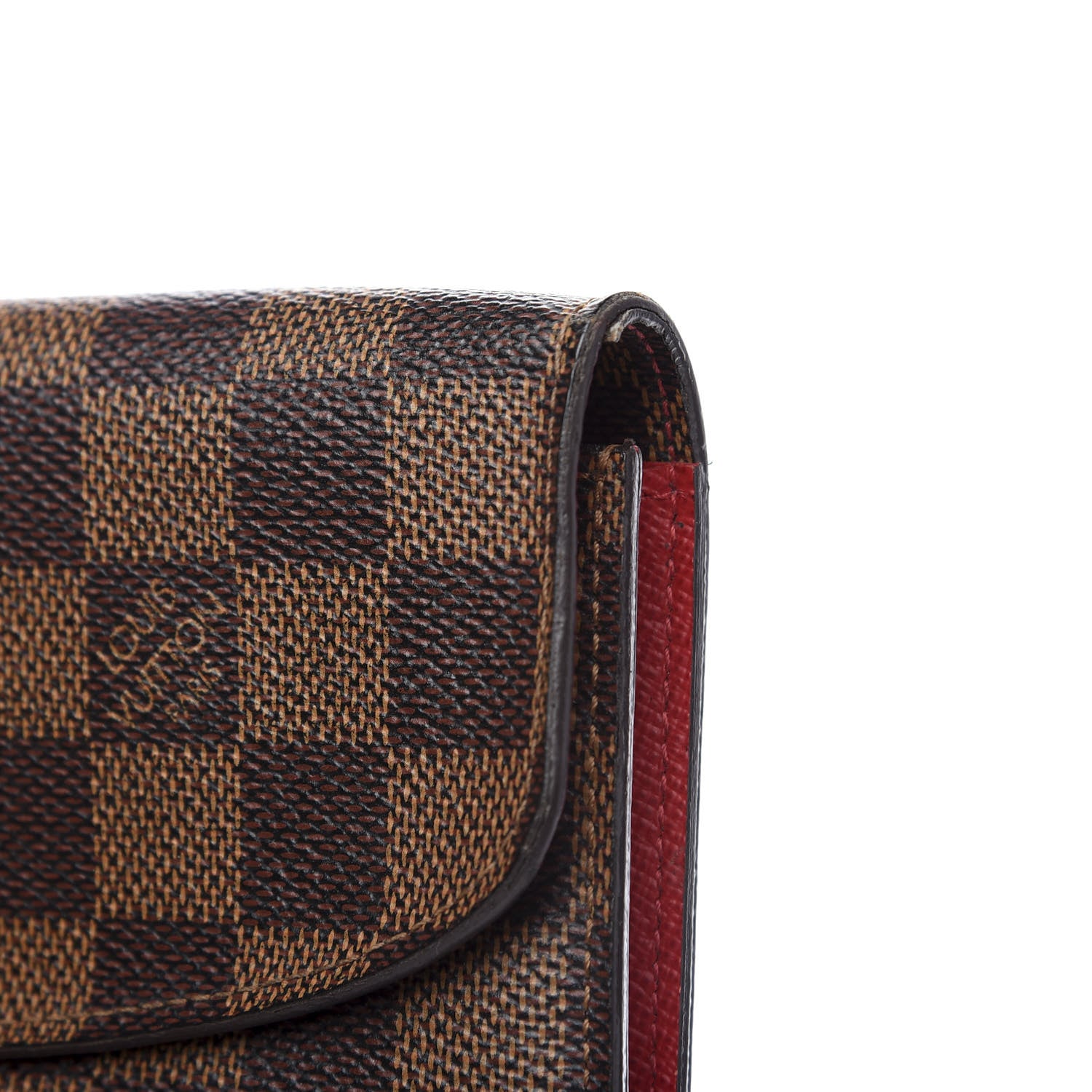 Louis Vuitton Damier Ebene Emilie Wallet Red 9 of 10