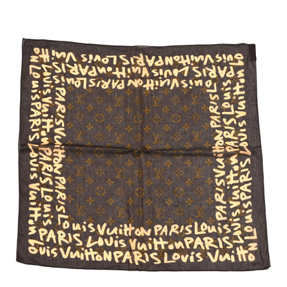 Louis Vuitton Silk Graffiti Monogram Scarf Peach 1 of 7