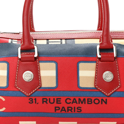Chanel Coated Canvas Le Train Boston Bag Red 11 of 17