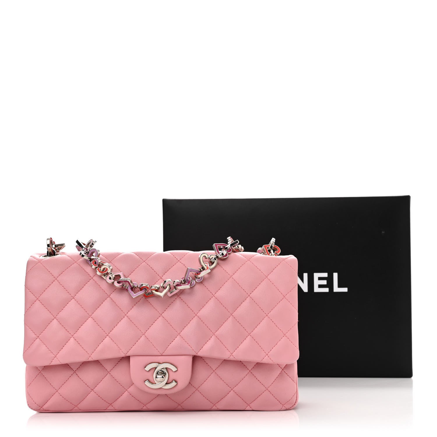 Chanel Lambskin Medium Heart Valentine Flap Pink 16 of 16