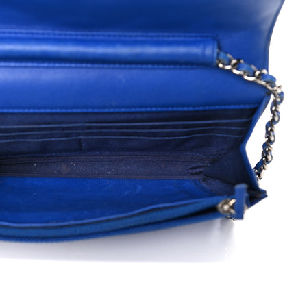 Chanel Lambskin Quilted Wallet On Chain WOC Blue 4 of 5