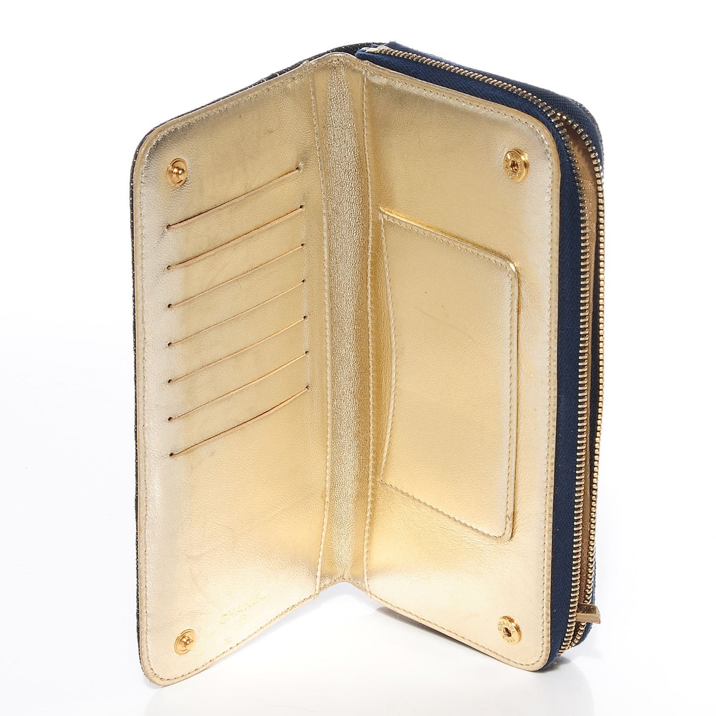 Denim CC Zip Around Wallet