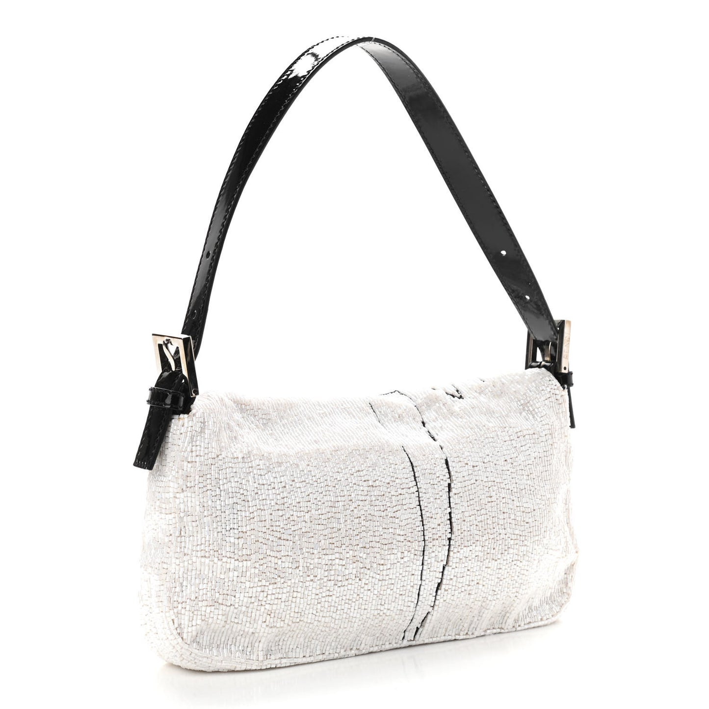 Beaded Baguette White Black