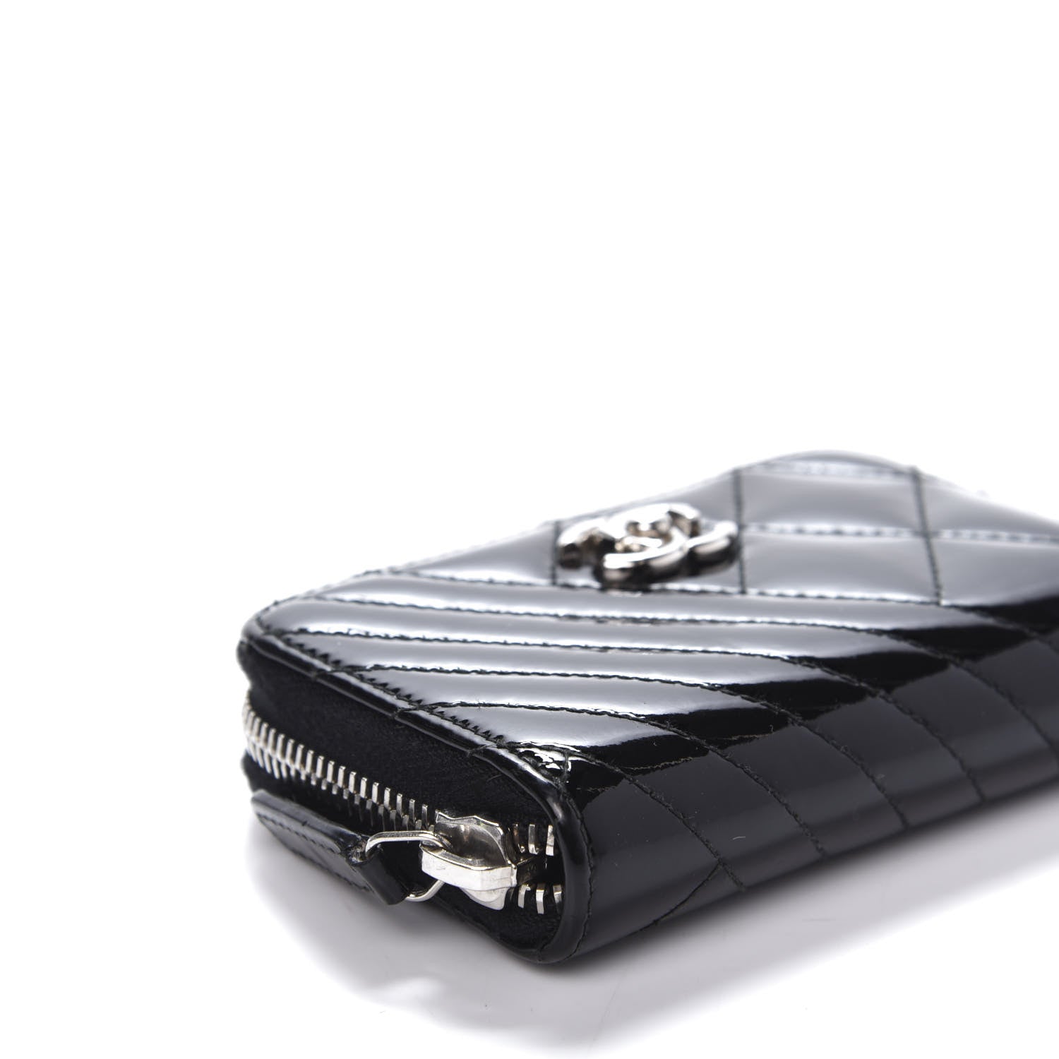 Chanel Patent Quilted Coco Boy Zip Coin Purse Black 6 of 10