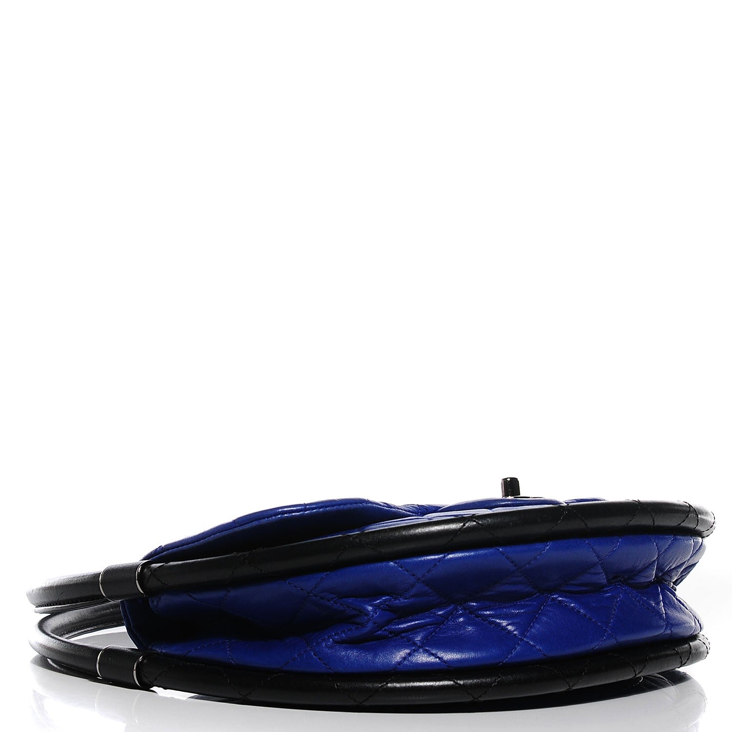 Chanel Quilted Lambskin Small Hula Hoop Flap Dark Blue 4 of 8