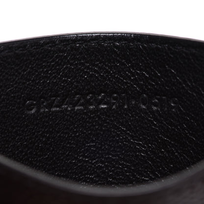 Saint Laurent Grain De Poudre Matelasse Chevron Monogram Credit Card Case Black 7 of 8