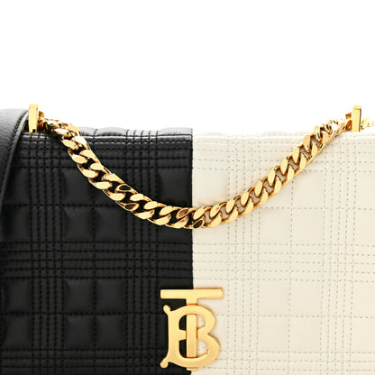 Burberry Lambskin Quilted Small Lola Bag White Black 8 of 12