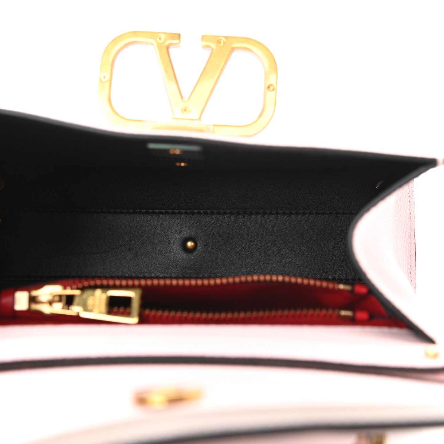 Grainy Calfskin Small VSling Top Handle Bag Rose Quartz