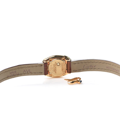 Cartier 18K Yellow Gold Alligator 18mm Baignoire Quartz Watch Brown 2 of 5