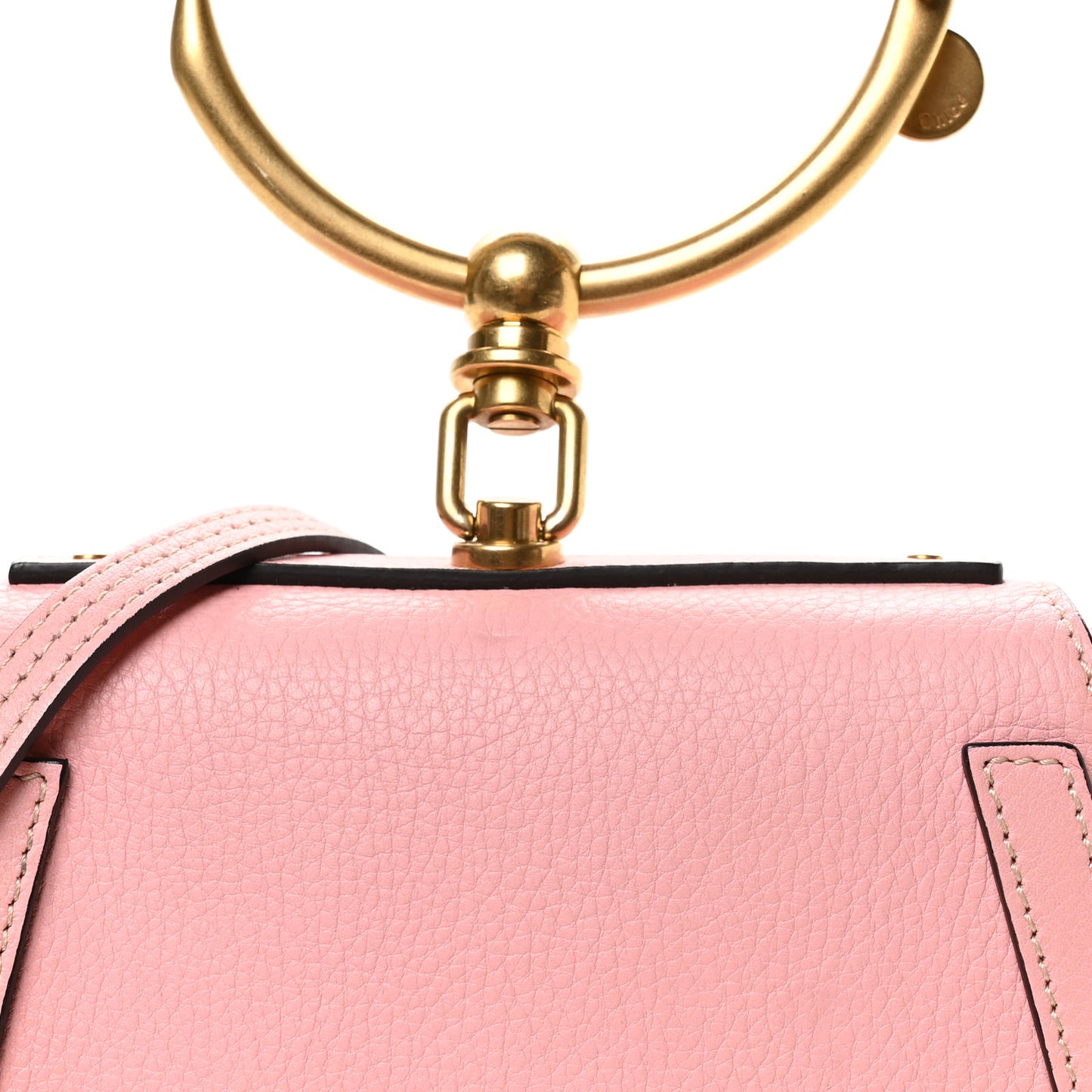 Calfskin Suede Small Nile Bracelet Bag Washed Pink