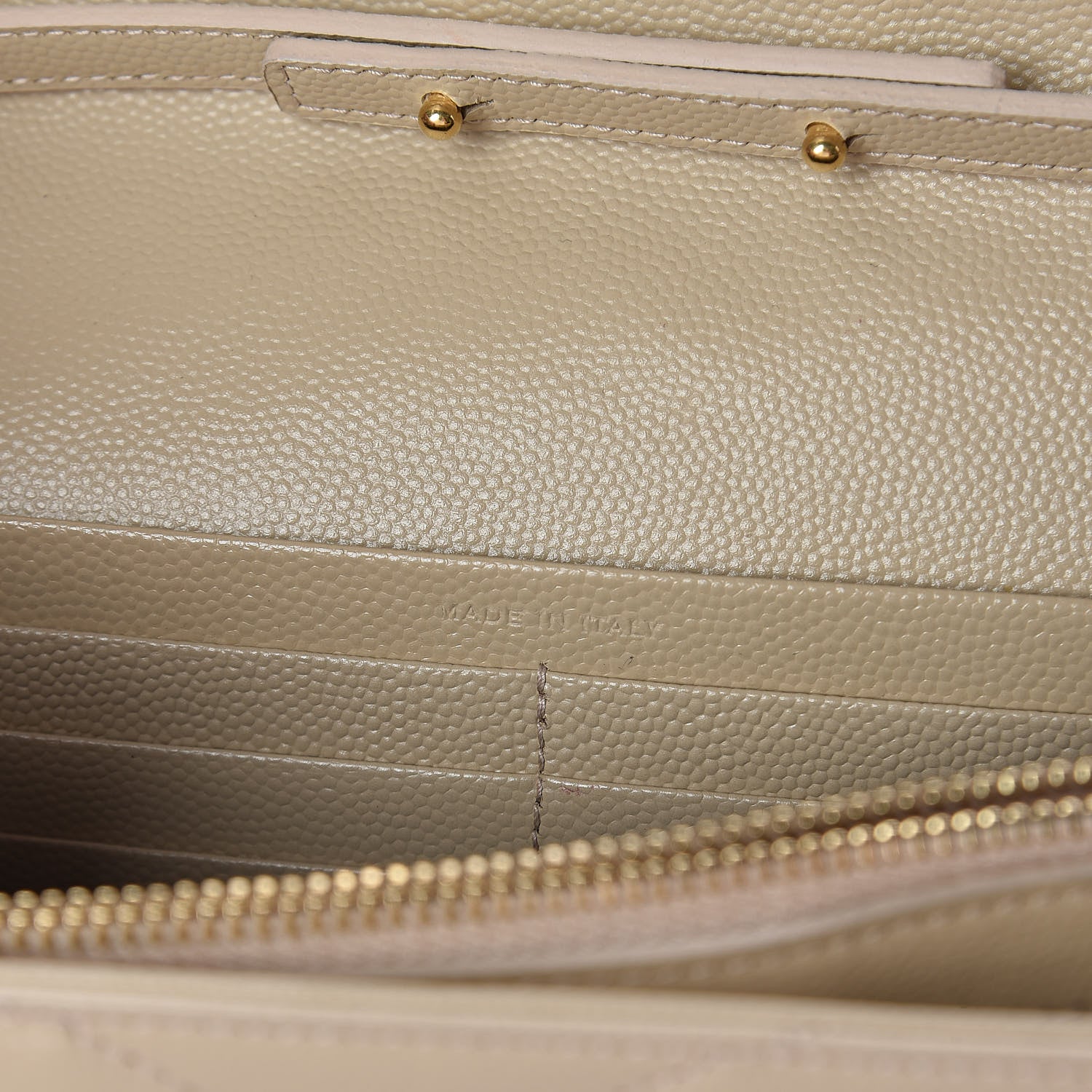 Saint Laurent Grain De Poudre Matelasse Chevron Monogram Chain Wallet Nude Powder 7 of 8