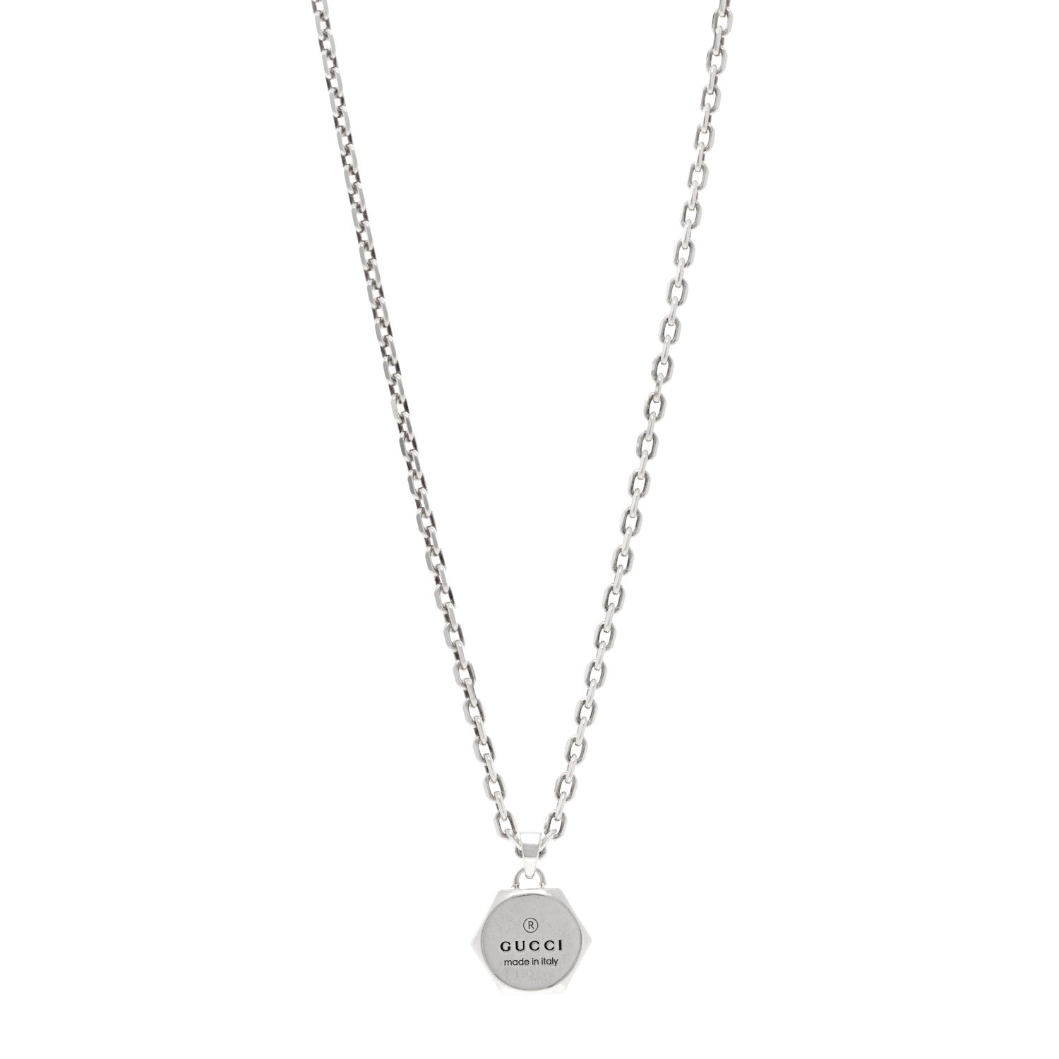 Gucci Sterling Silver Trademark Pendant Necklace 1 of 4
