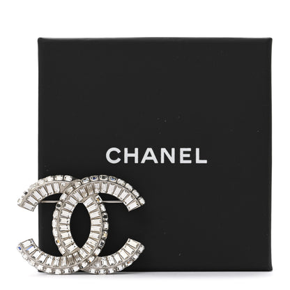 Chanel Baguette Crystal CC Brooch Silver 5 of 5