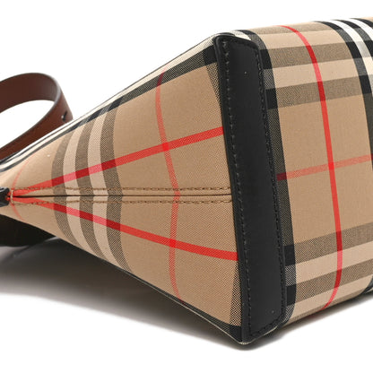 Burberry Calfskin Vintage Check Small Society Top Handle Bag Archive Beige Black 9 of 11