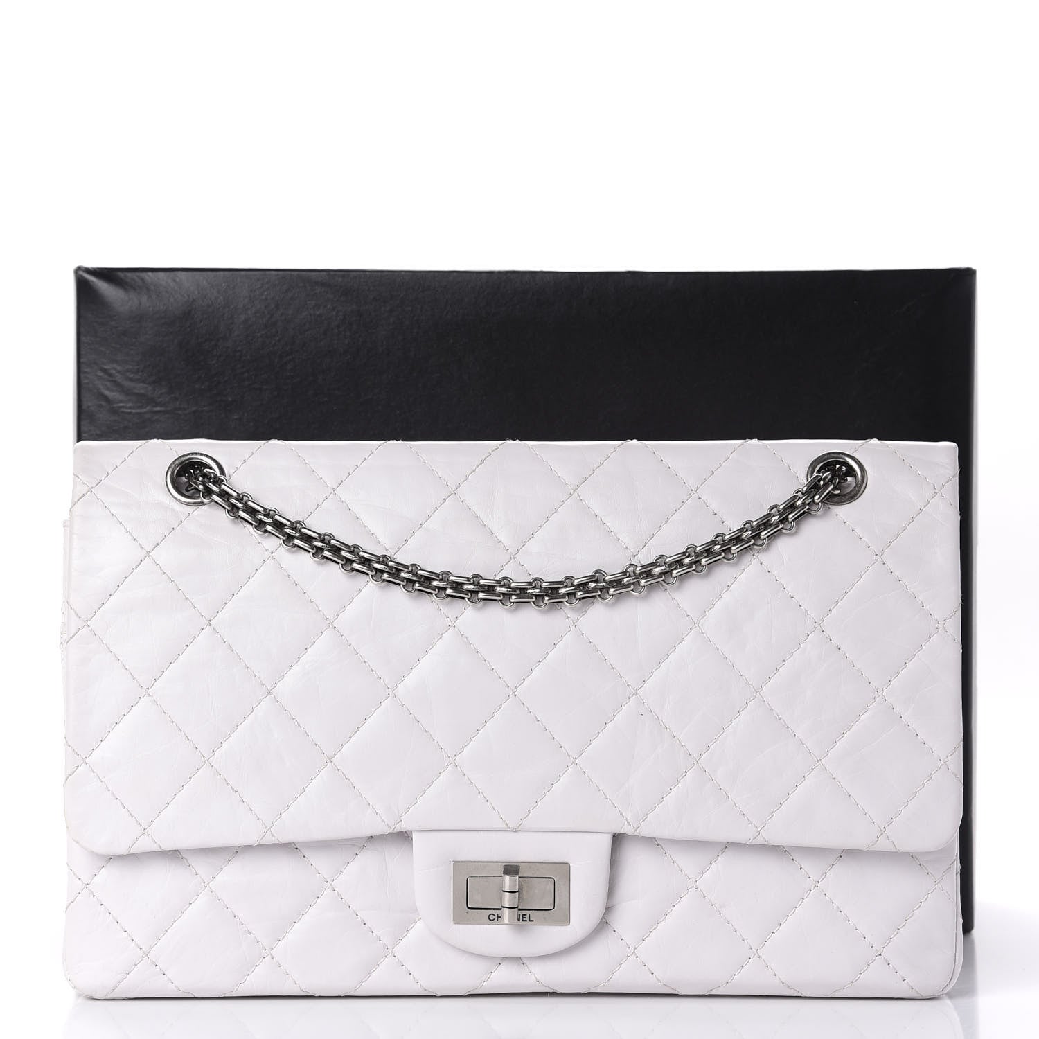 Chanel Aged Calfskin 50th Anniversary 2.55 Reissue 227 White 14 of 14
