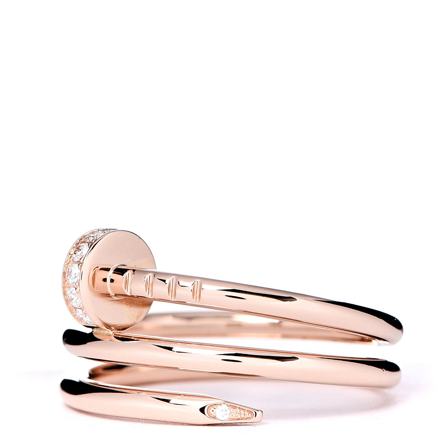 Cartier 18K Pink Gold Diamond Double Juste Un Clou Ring 51 5.75 3 of 7