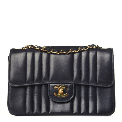 Chanel Lambskin Vertical Quillt Jumbo Single Flap Black 1 of 9