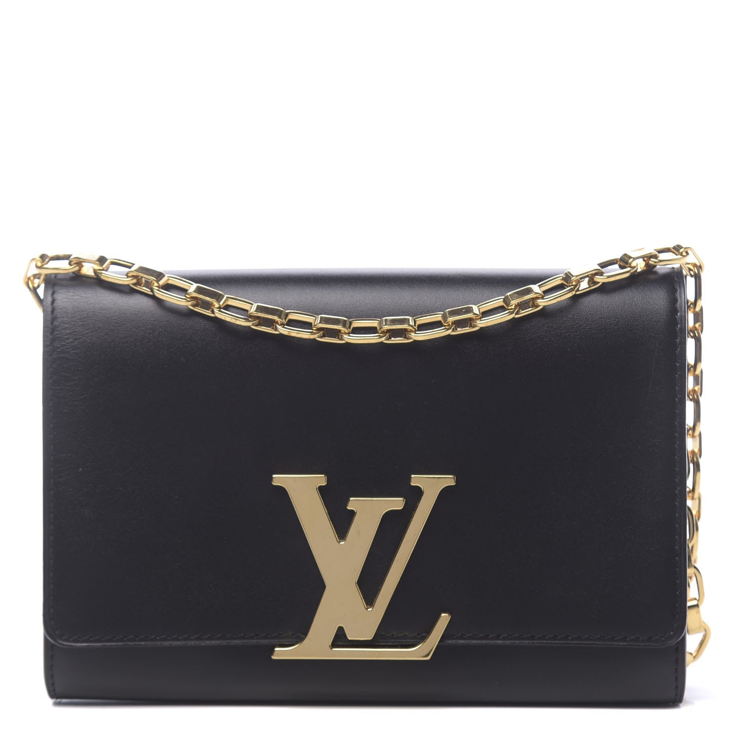 Louis Vuitton Calfskin Chain Louise MM Black 1 of 11