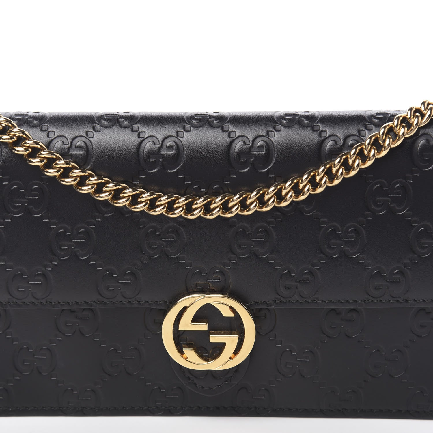 Gucci Guccissima Icon Chain Wallet Black 12 of 13