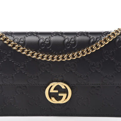 Gucci Guccissima Icon Chain Wallet Black 12 of 13