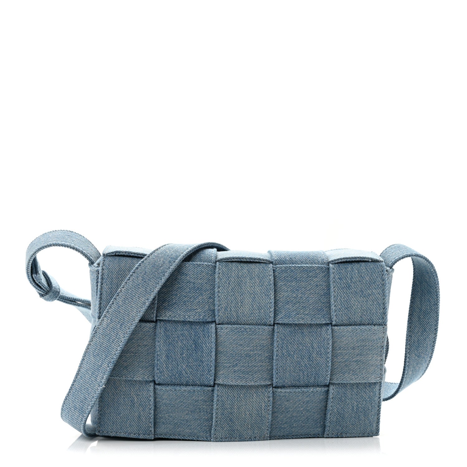 Bottega Veneta Denim Maxi Intrecciato Cassette Crossbody Bag Washed Indigo 1 of 9