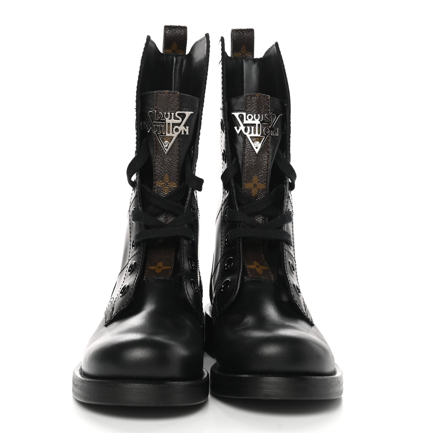 Louis Vuitton Calfskin Monogram Metropolis Flat Ranger Boots 36 Black 2 of 7