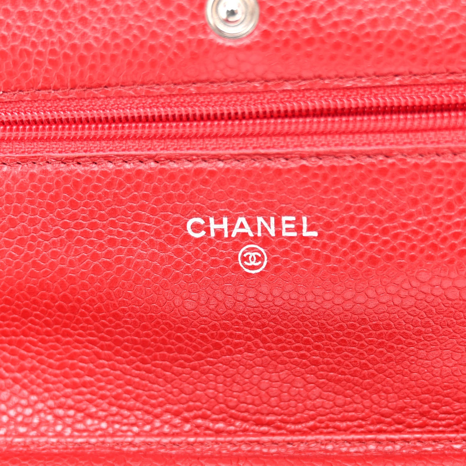 Chanel Caviar Quilted Wallet on Chain WOC Red 6 of 11