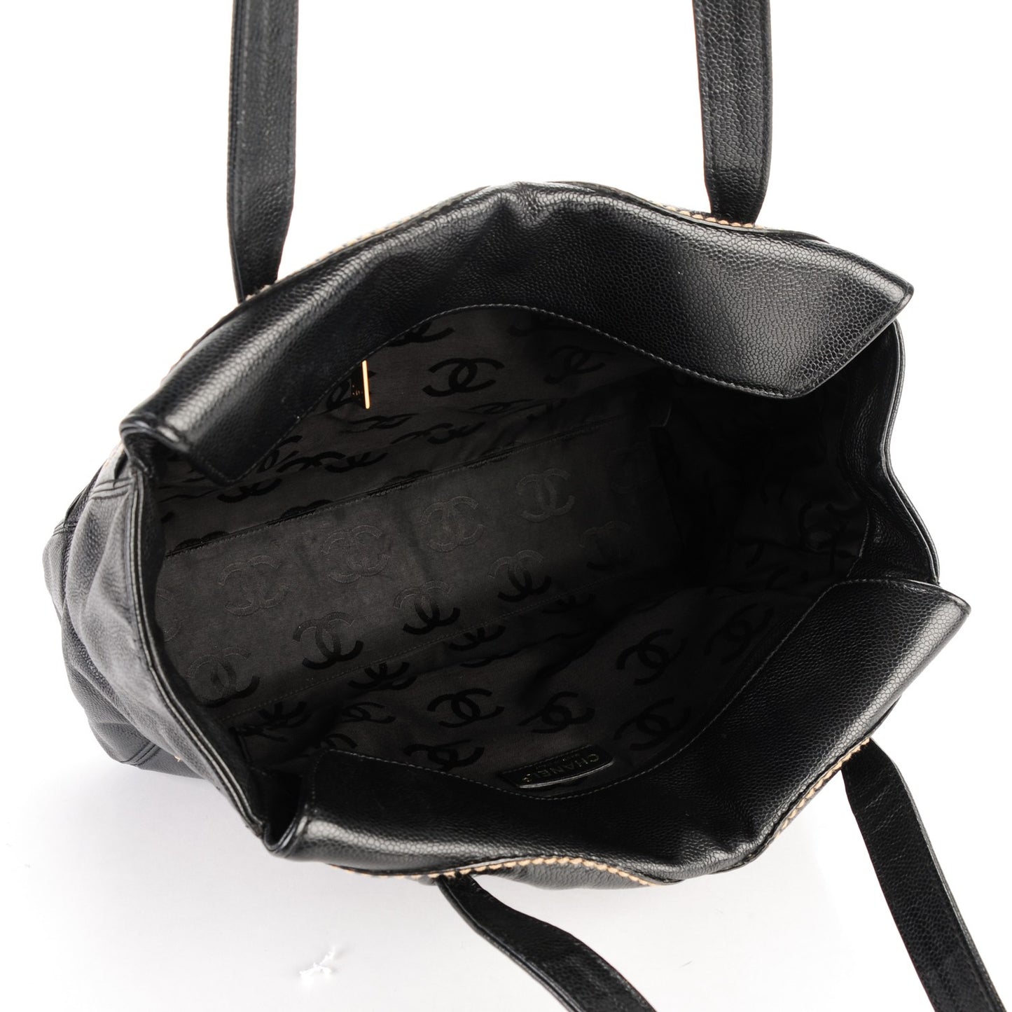 Caviar Medium CC Stitched Tote Black