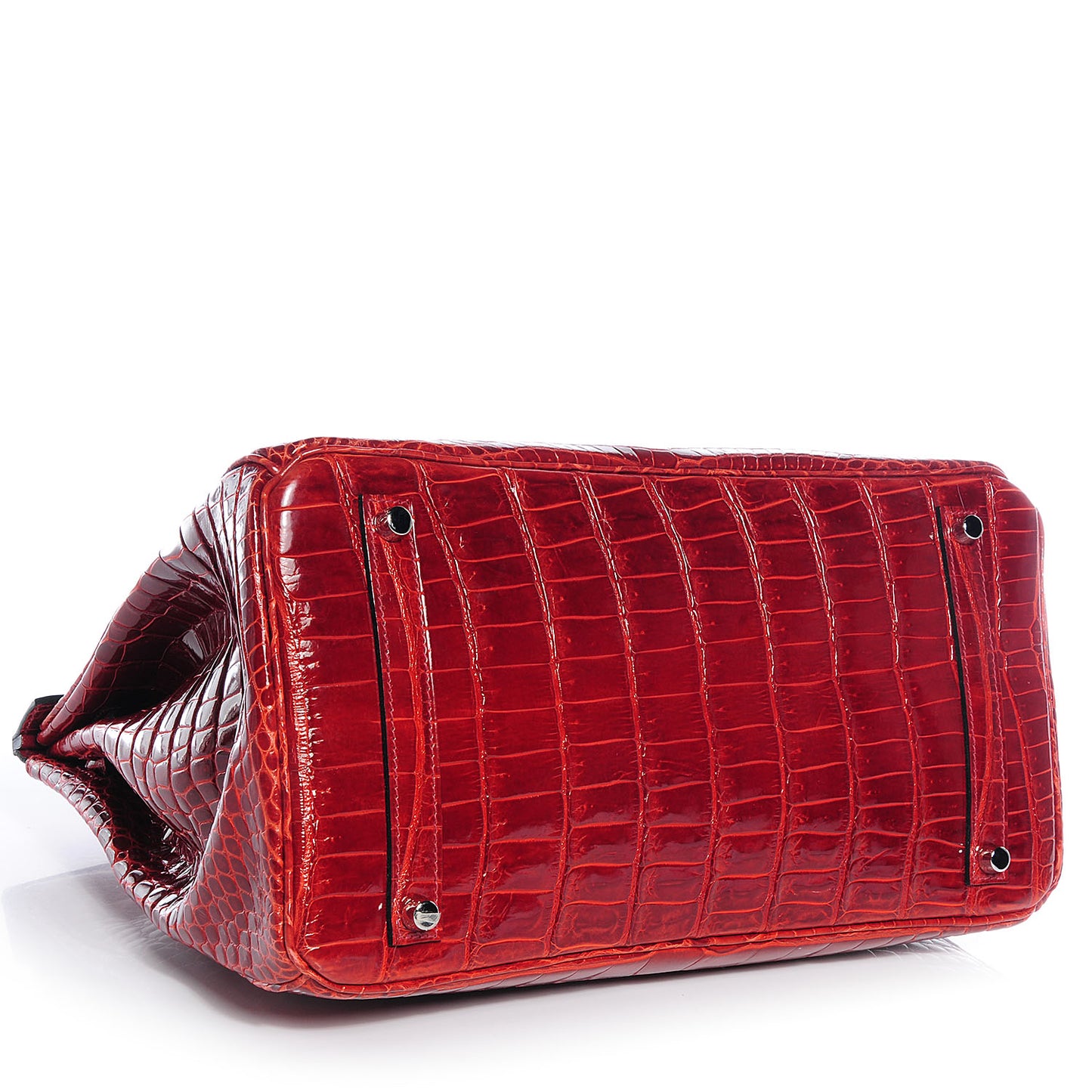 Shiny Porosus Crocodile Birkin 35 Rouge H