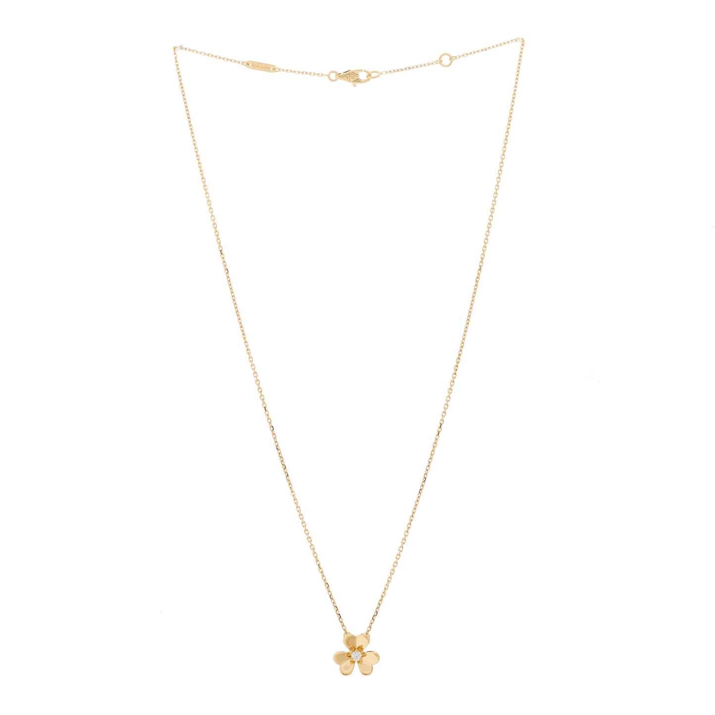 18K Yellow Gold Diamond Mini Frivole Pendant Necklace