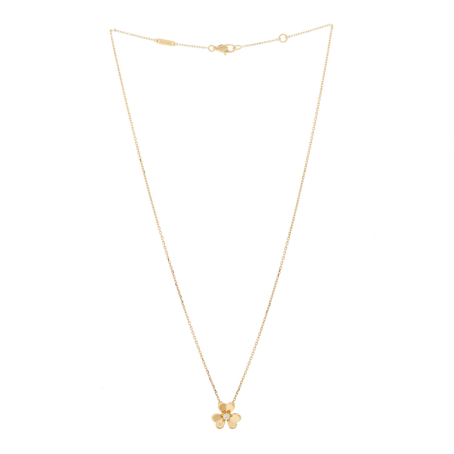 Van Cleef & Arpels 18K Yellow Gold Diamond Mini Frivole Pendant Necklace 2 of 6