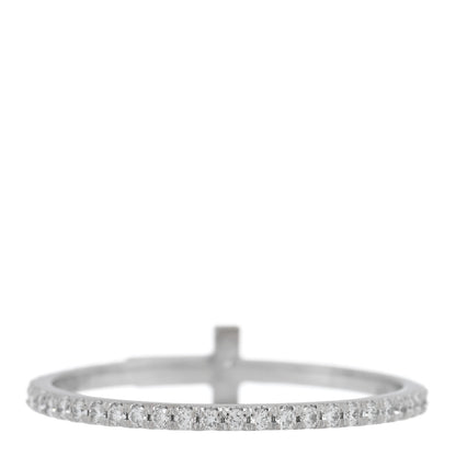 Tiffany 18K White Gold Diamond T Wire Pave Ring 54 7 3 of 5