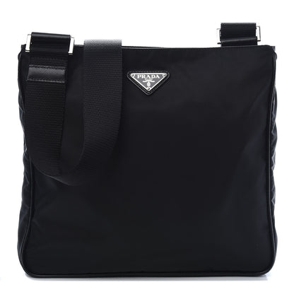 Prada Nylon Flat Messenger Bag Black 1 of 8
