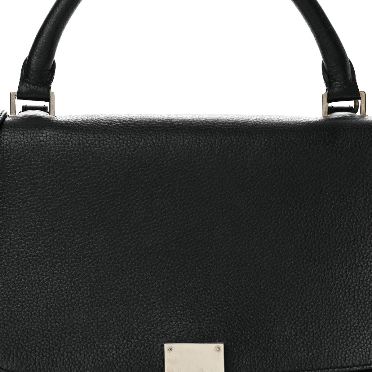 Drummed Calfskin Suede Medium Trapeze Black