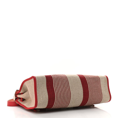 Hermes Vache Hunter Toile H Vibration Herbag Zip 31 PM Bordeaux Ficelle Rouge Piment 5 of 10
