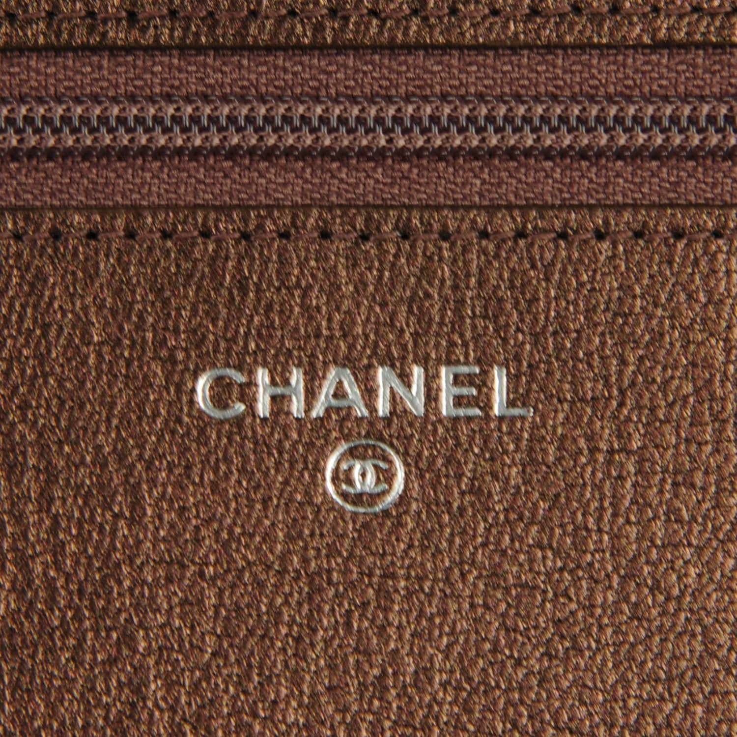 Chanel Iridescent Goatskin Quilted Wallet On Chain WOC Bronze 6 of 8