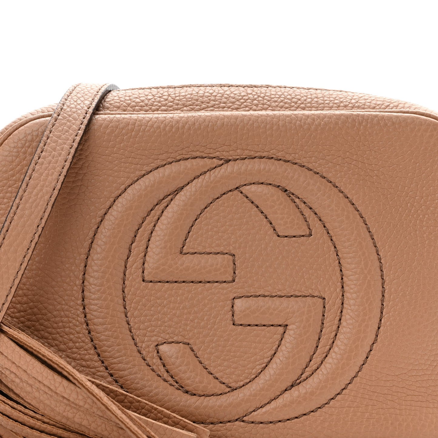 Pebbled Calfskin Small Soho Disco Bag Camelia