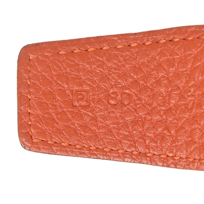 Hermes Box Togo 32mm Belt Strap 80 Black Orange 4 of 6