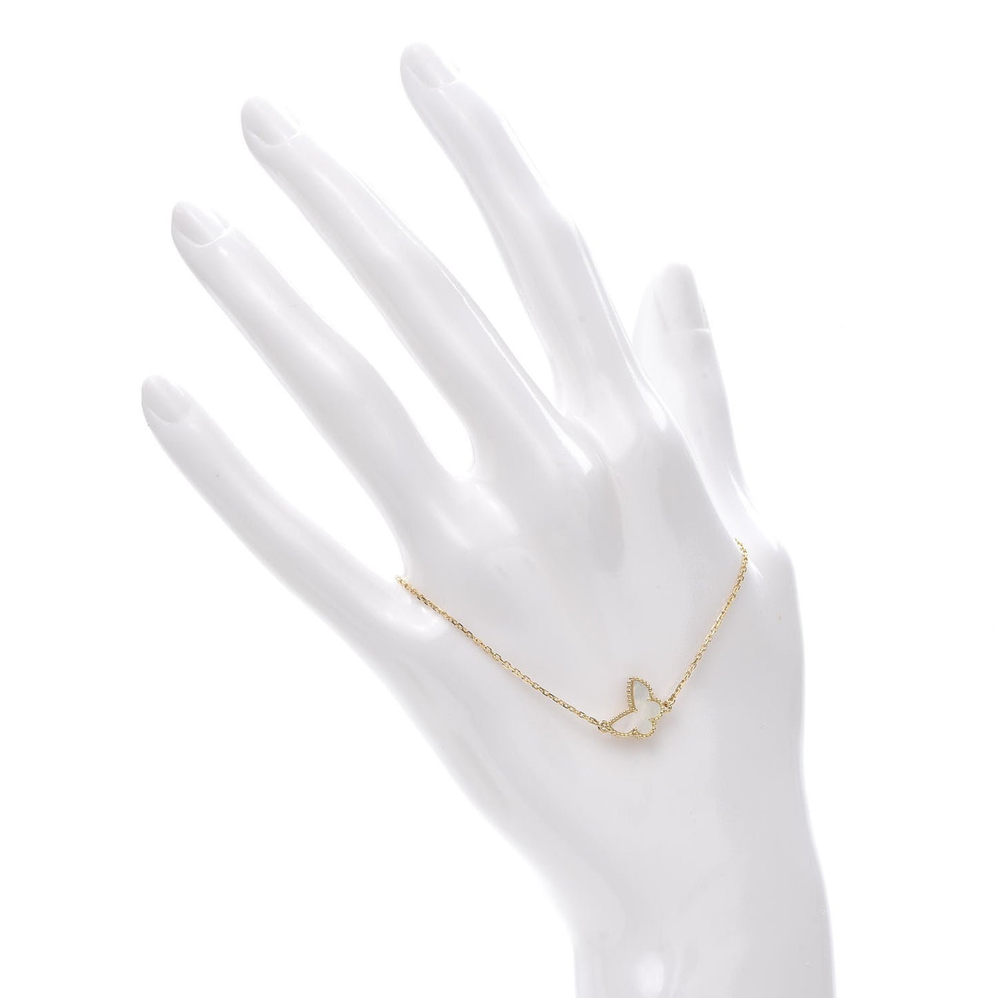 18K Yellow Gold Mother of Pearl Sweet Alhambra Butterfly Bracelet