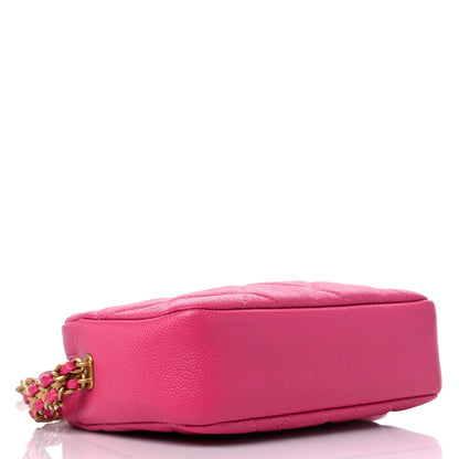 Chanel Shiny Caviar Quilted Chain Melody Camera Bag Fuchsia 4 of 10