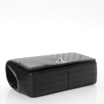 Chanel Calfskin Chevron Quilted Small Statement Flap Black 4 of 8