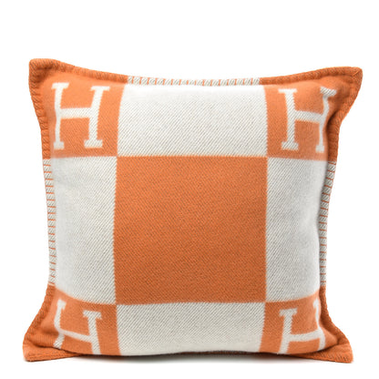 Hermes Wool Cashmere Avalon Pillow PM Ecru Potiron 1 of 3