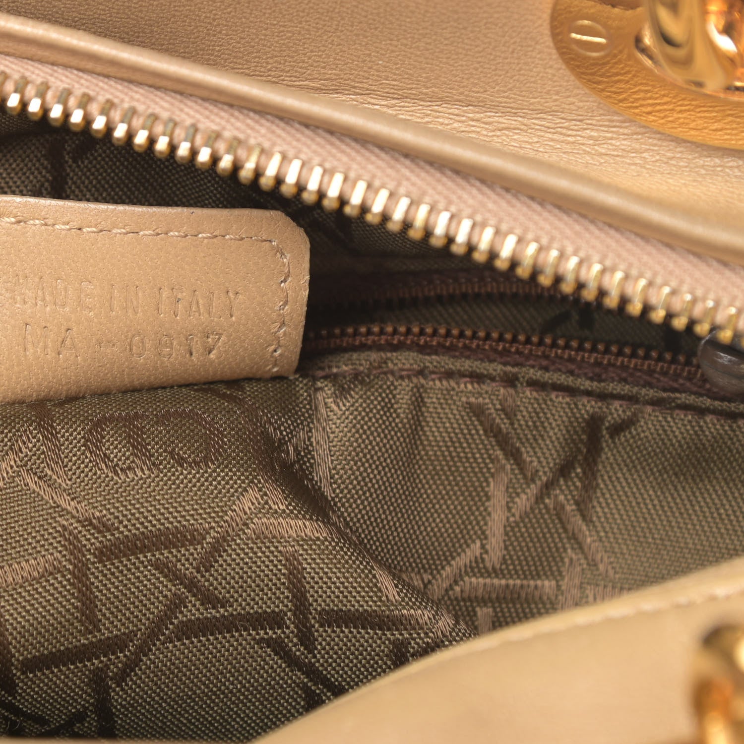 Christian Dior Lambskin Cannage Medium Lady Dior Beige 7 of 18
